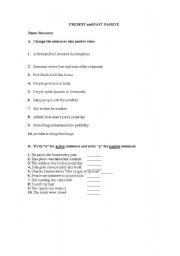 English Worksheet: present and past passive