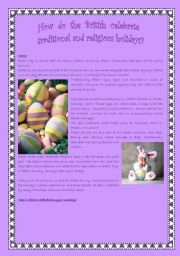 English Worksheet: How do the British celebrate traditional and religious holidays? 5