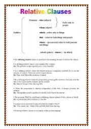 English Worksheet: Relative clauses (17.01.09)