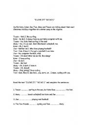 English worksheet: Present Continuous Text and exercises