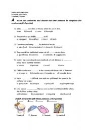English Worksheet: final exam
