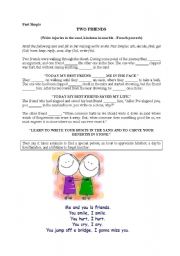 English Worksheet: Two friends - past simple