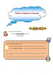 English worksheet: Relative Clauses (1)