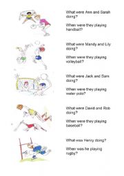 English Worksheet: PAST CONTINUOUS GAME - 1/3