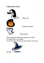 English worksheet: halloween poem