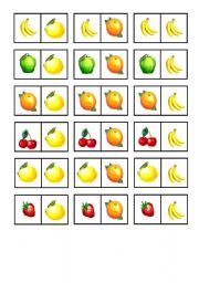 English Worksheet: Fruit Domino