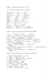 English Worksheet: to be