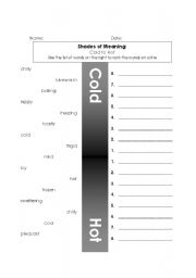 English worksheet: Shades of Meaning