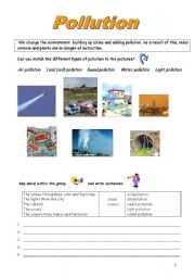 English Worksheet: Pollution