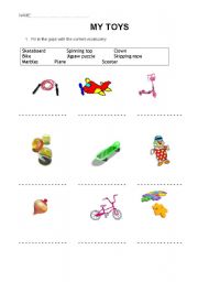 English Worksheet: My Toys