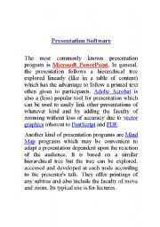 English worksheet: Presentation software 