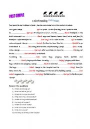 English Worksheet: Past Simple a short reading