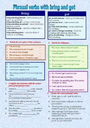 English Worksheet: Bring & Get as phrasal verbs