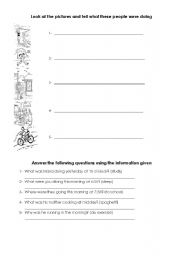 English worksheet: Past simple continuous: activities