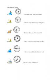 English Worksheet: Daily activities/ Telling the time
