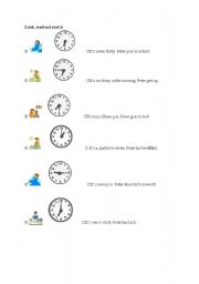 English worksheet: Daily activities/ Telling the time