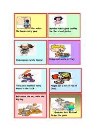 English Worksheet: Passive Voice Cards - 1 of 5