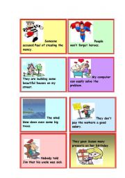 English Worksheet: Passive Voice Cards - 2 of 5