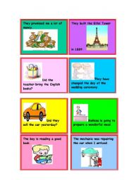 English Worksheet: Passive Voice Cards - 3 of 5