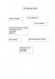 English Worksheet: formal letter writing task sheet 2