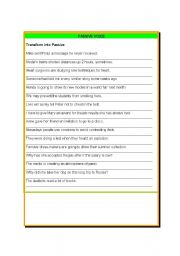 English Worksheet: PASSIVE VOICE