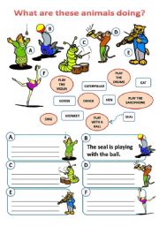 English Worksheet: PRESENT CONTINUOUS