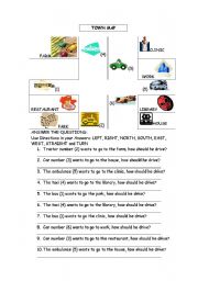 English Worksheet: Directions and reading a map