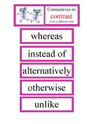 English Worksheet: Connectives flashcards