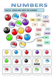 English Worksheet: NUMBERS