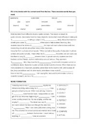 English worksheet: vocabulary exercise for int. students