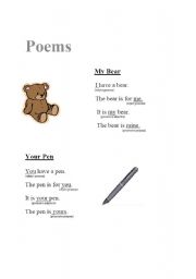 English Worksheet: Poems (possessives)