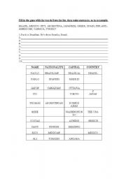 English worksheet: NATIONALITY