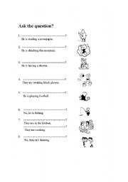 English worksheet: ask the question
