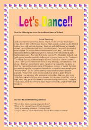 English Worksheet: Lets Dance!! Part 1 (5 pages) Lesson