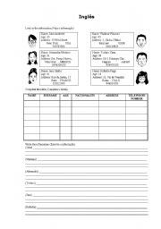 English worksheet: Information about people