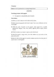 English Worksheet: Grammar with puppets