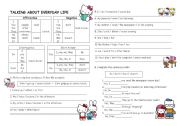 English Worksheet: TALKING ABOUT EVERYDAY LIFE