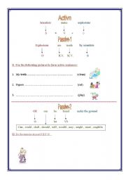 English worksheet: Active and Passive