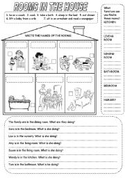 English Worksheet: ROOMS IN THE HOUSE