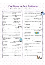 English Worksheet: Past Simplevs. Past Continous