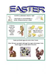 English Worksheet: EASTER reading