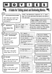 English Worksheet: MOVIES.- A Guide for talking about and reviewing movies.