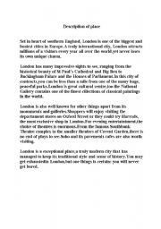 English worksheet: description of London