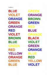 English Worksheet: COLOUR LEARNING GAME