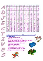 English Worksheet: Adjectives wordsearch