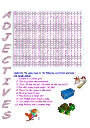 English worksheet: Adjectives wordsearch