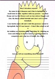 English Worksheet: the simpsons - how to introduce yourself
