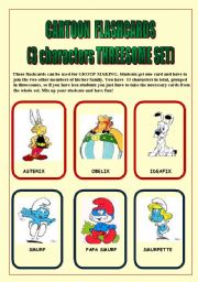 English Worksheet: CARTOON FLASHCARDS (THREESOME SET) 33 characters/ 4 PAGES