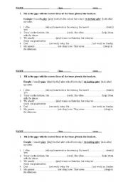 English worksheet: Present Simple or Present Continuous/ 3 in 1