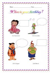 English Worksheet: When is your birthday?